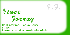 vince forray business card